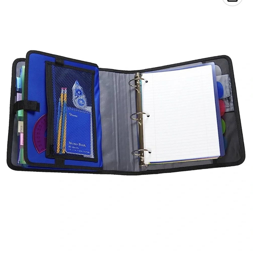Case-it Open Tab Velcro Closure 2” School Binder 5-Color Tabbed Expanding file